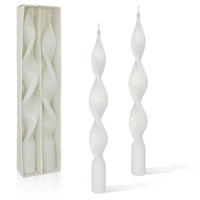 White Frill Candle set of two