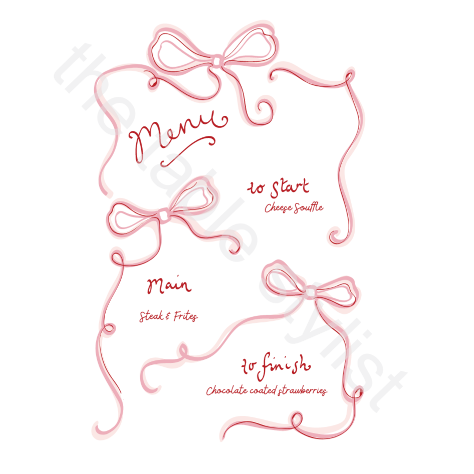 HAND ILLUSTRATED BOW MENU