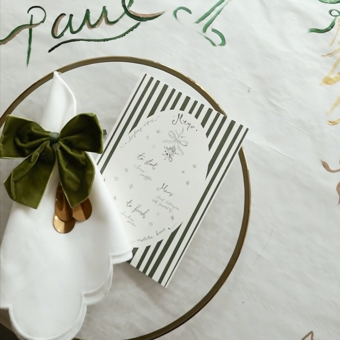 Hand Illustrated Mistletoe Menu