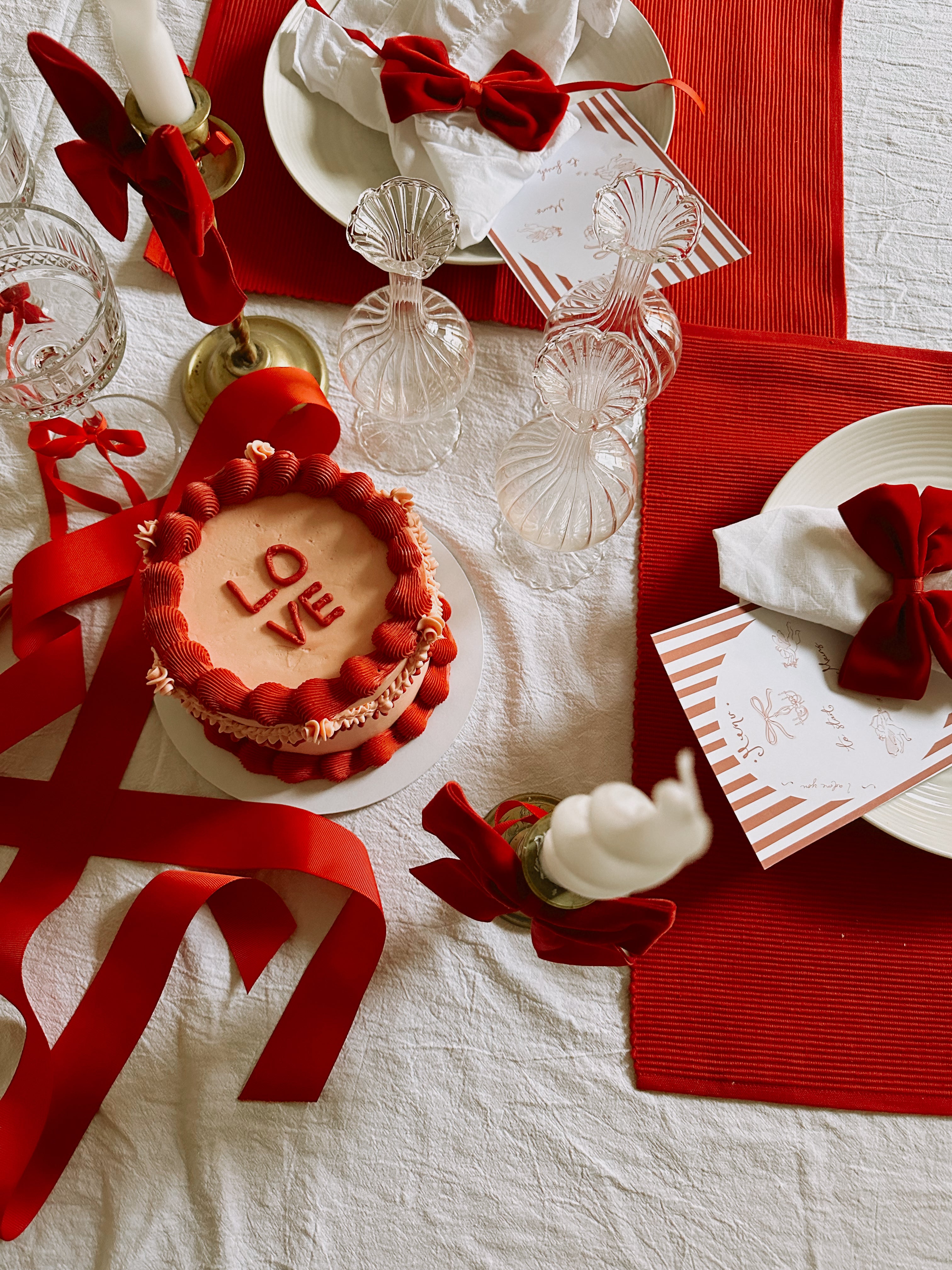 Hand Illustrated Valentines Menu Card