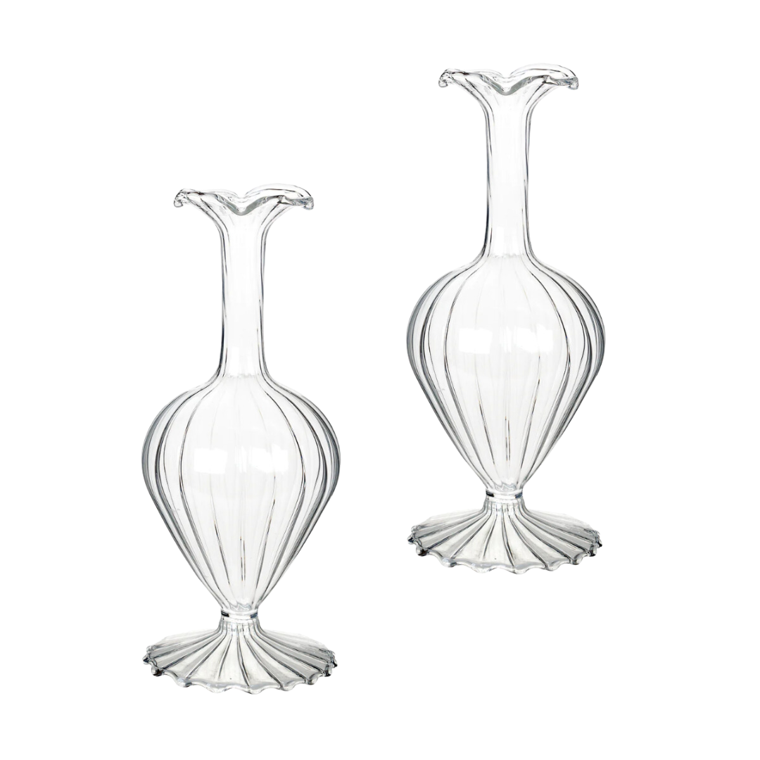 Large frill bud vase set of two