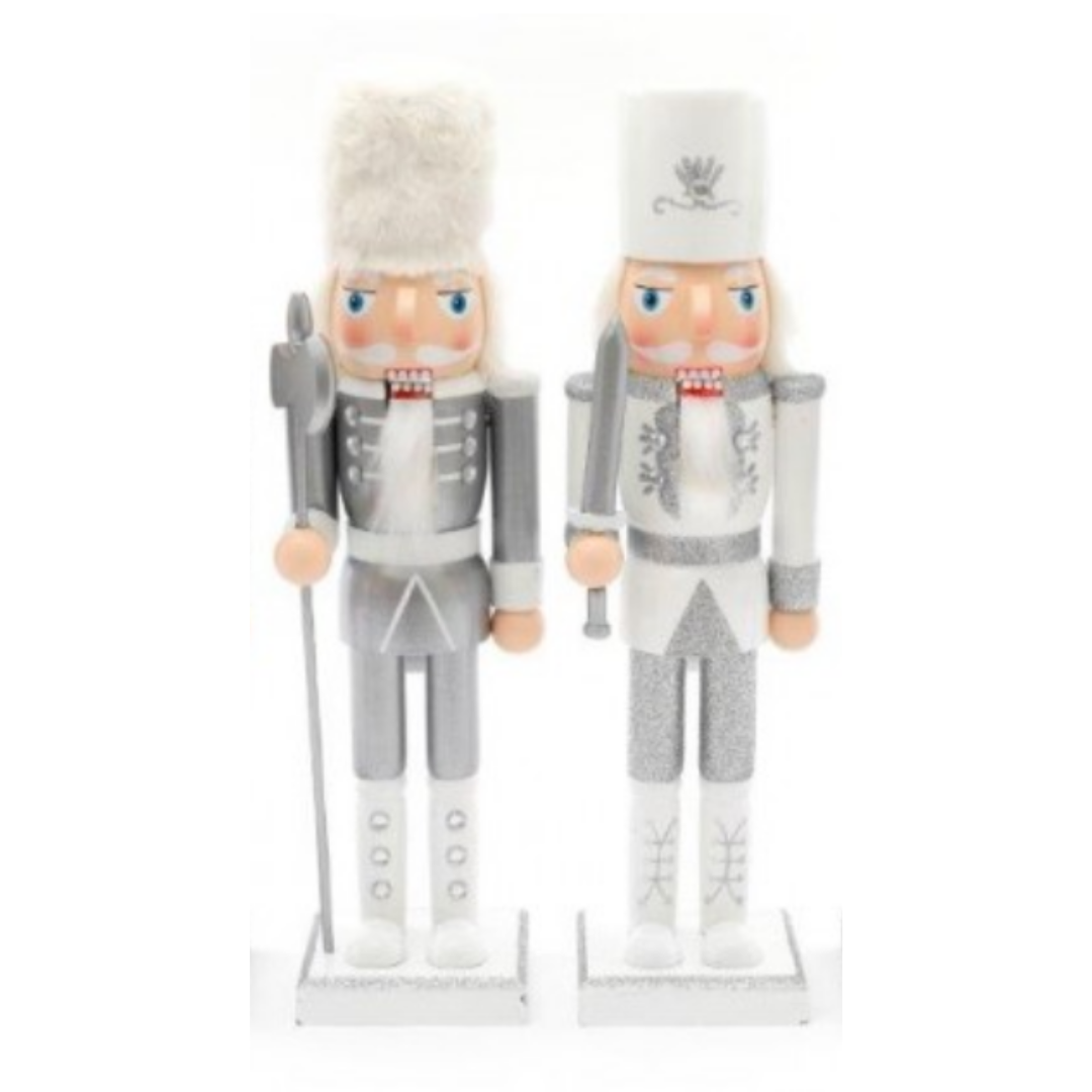 Medium Christmas Silver Nutcracker set of two