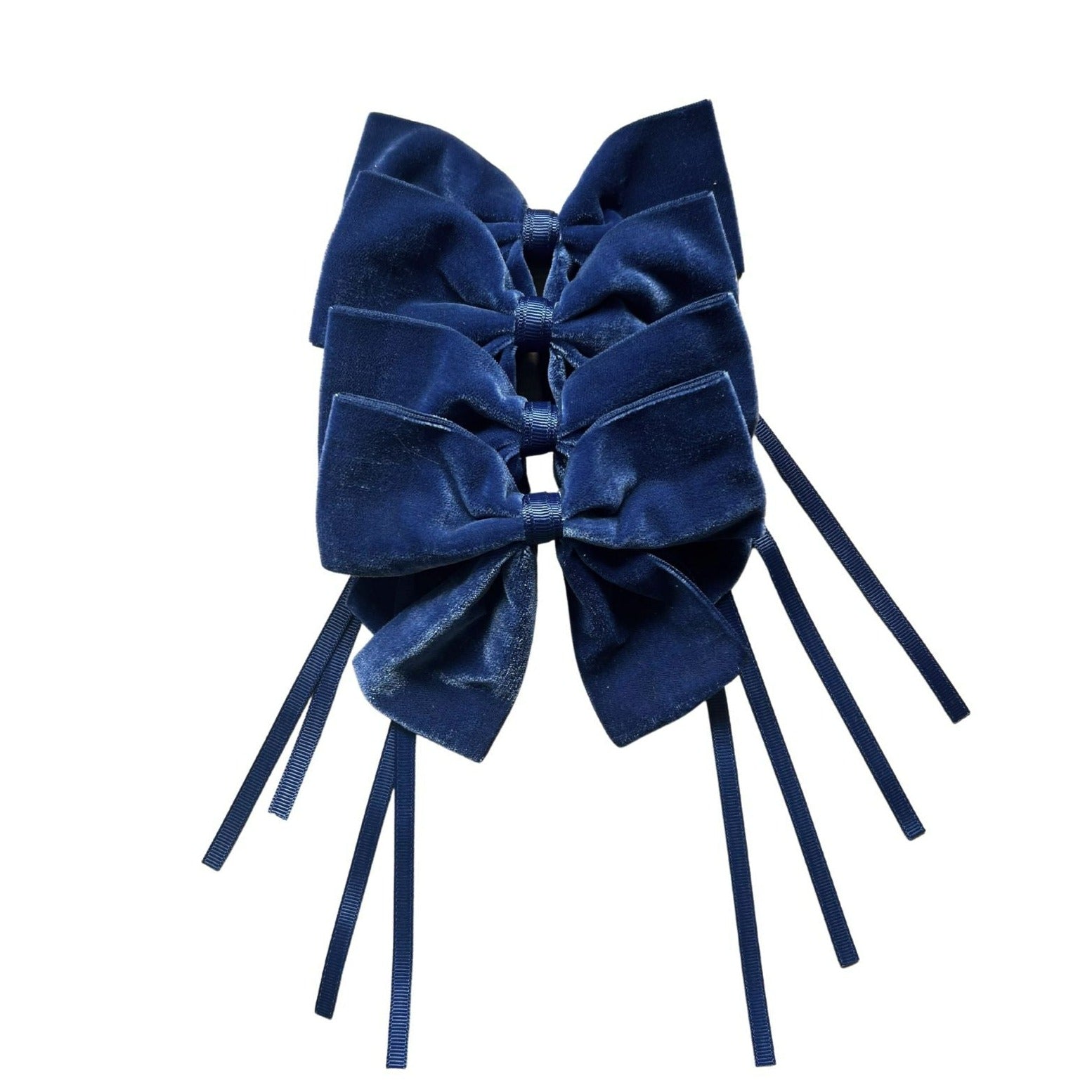 Velvet Navy Blue Napkin Bows set of four