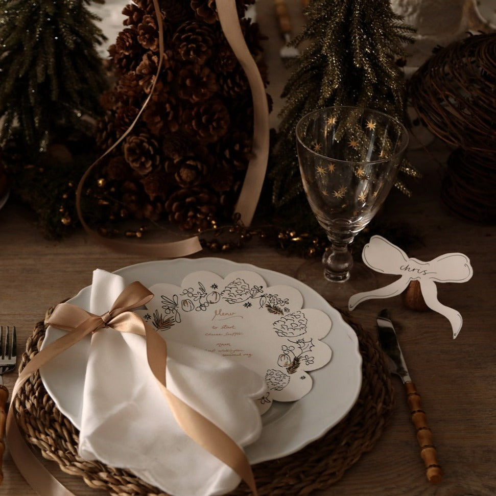 Hand Illustrated Wreath Menu