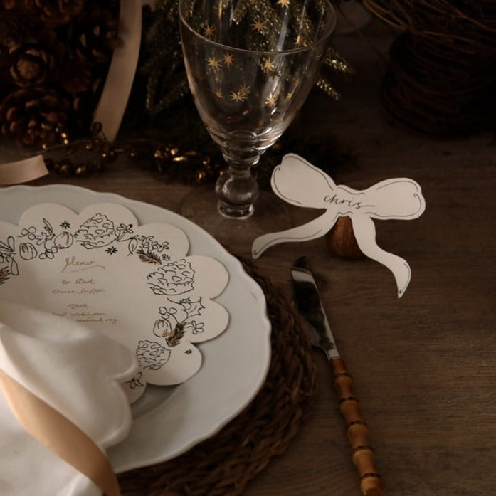 Hand Illustrated Table Stylist Bow Placename cards
