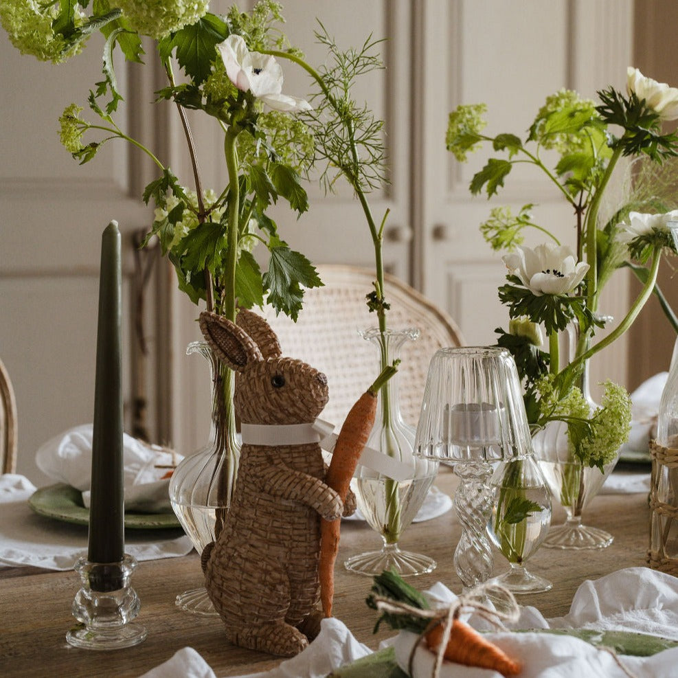 Pair of Woven Rattan Bunnies