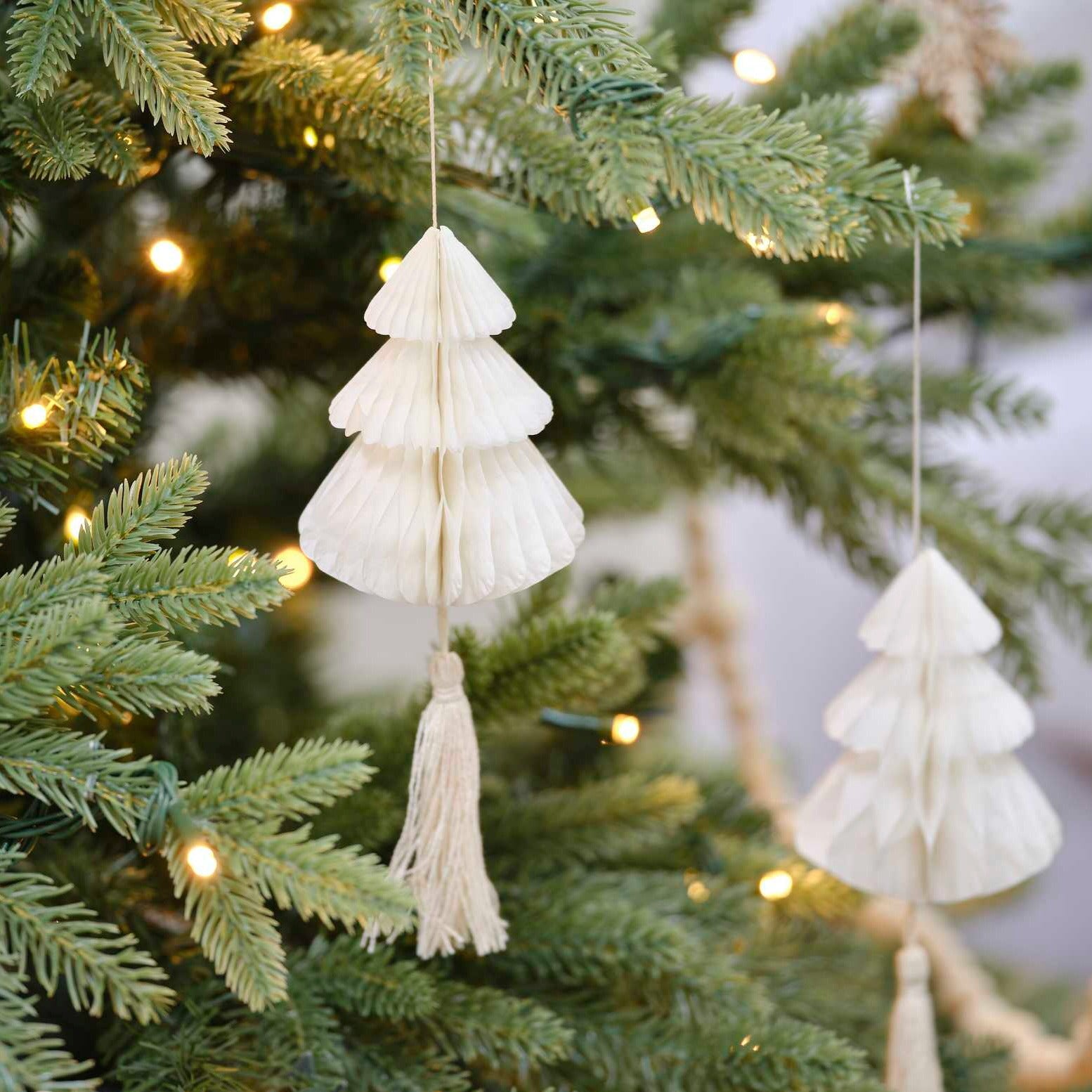 White Honeycomb Christmas Trees