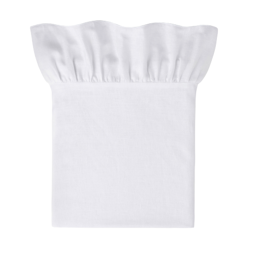 Ruffle edge white tablecloth 240cm