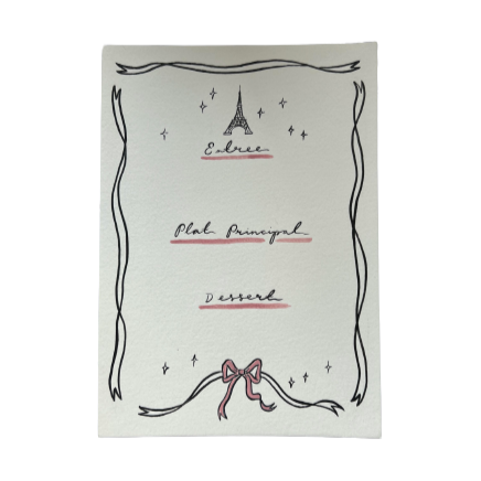 Paris Menu Card set of four