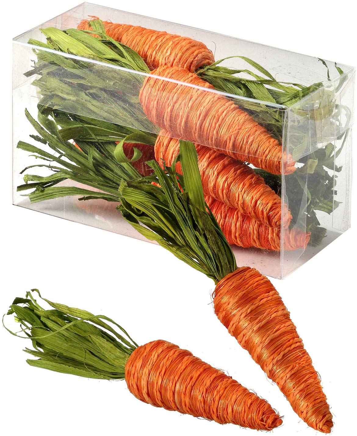 Set of six raffia carrots