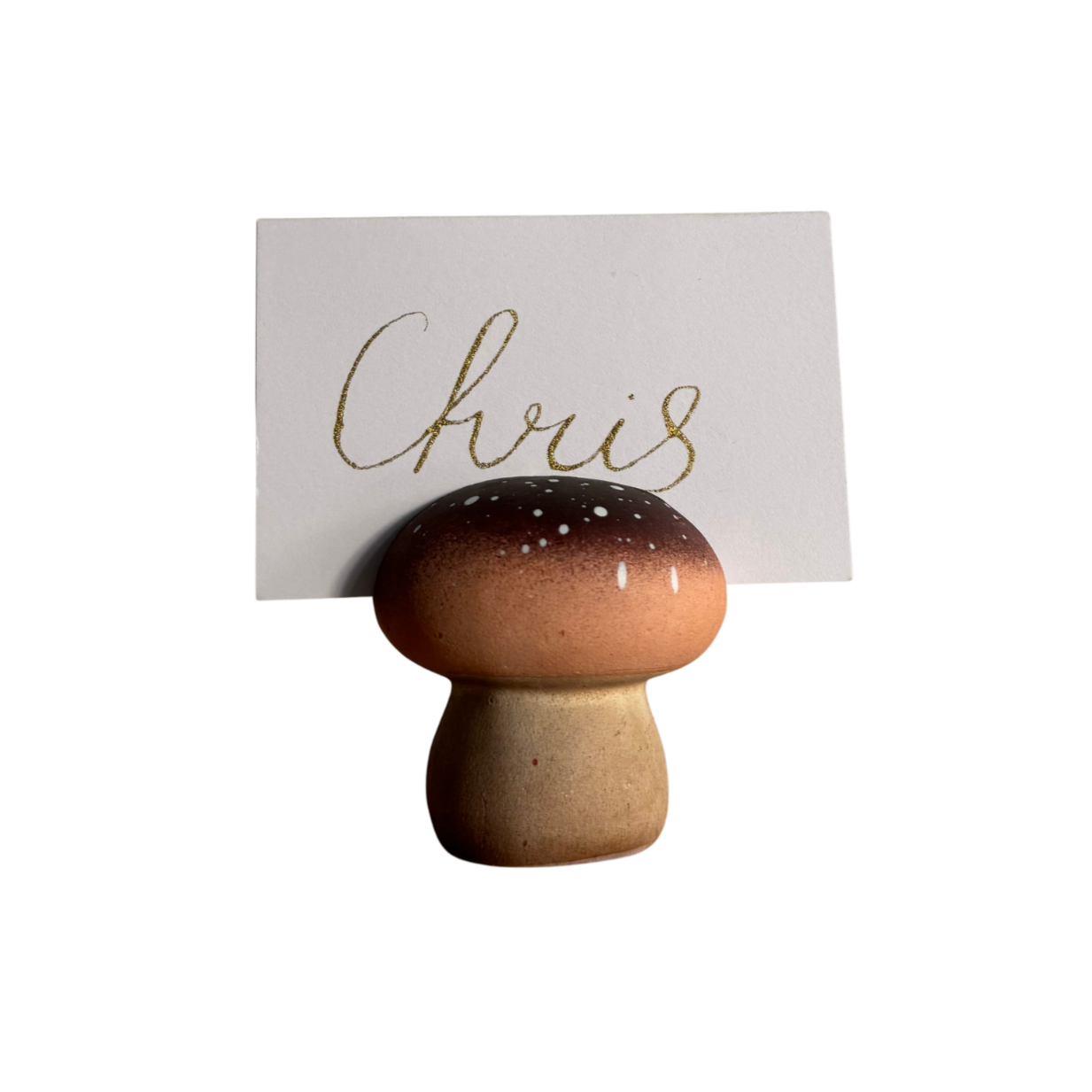Ceramic Mushroom Placename Card Holder set of four