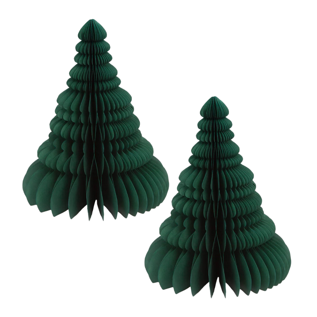 Forest Green Card Honeycomb Tree set of two