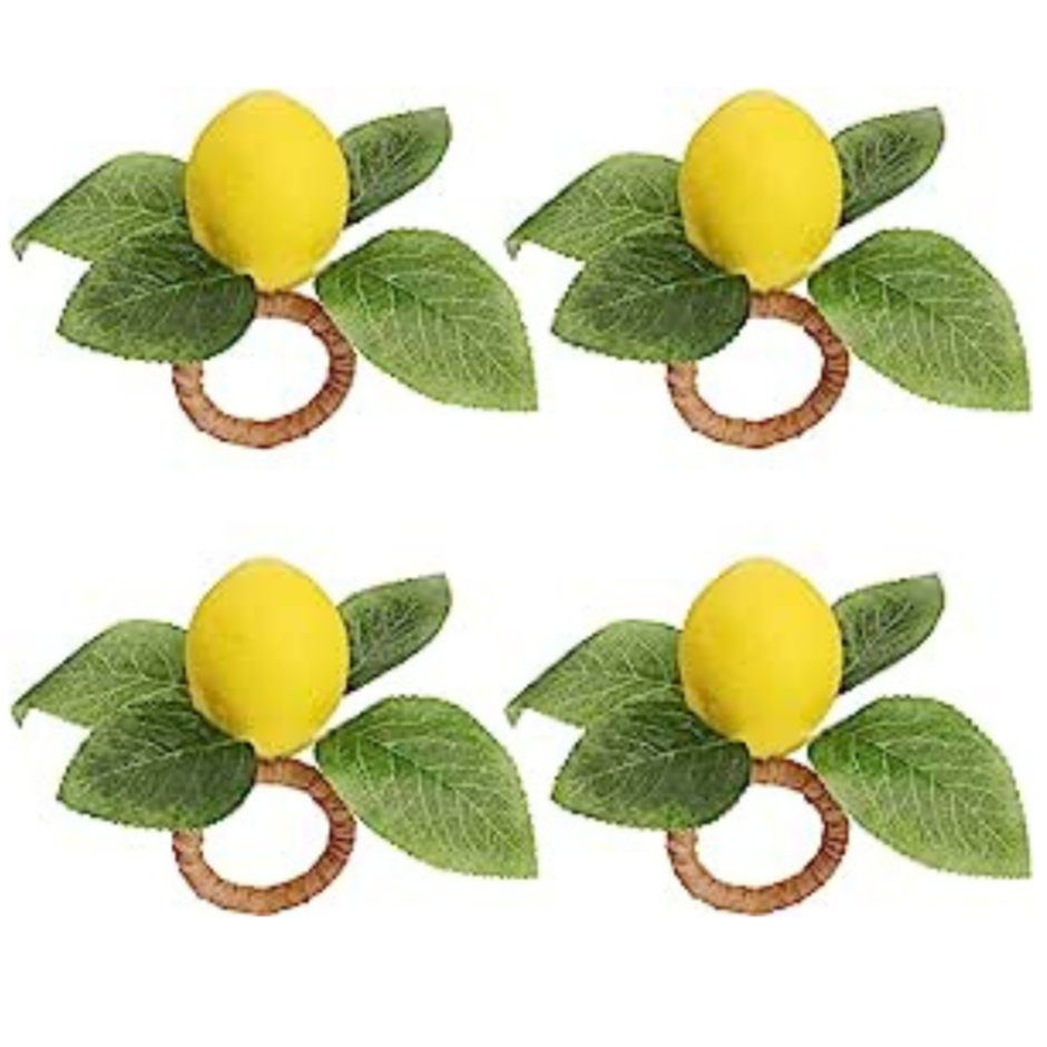 Set of Six Lemon Napkin Rings