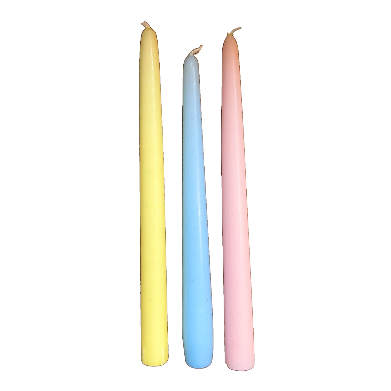 Trio of spring pastel candlesticks
