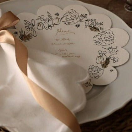 Hand Illustrated Wreath Menu