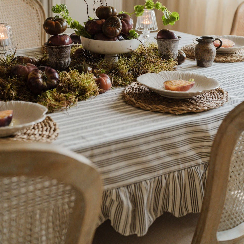 Striped Ruffle Tablecloth
