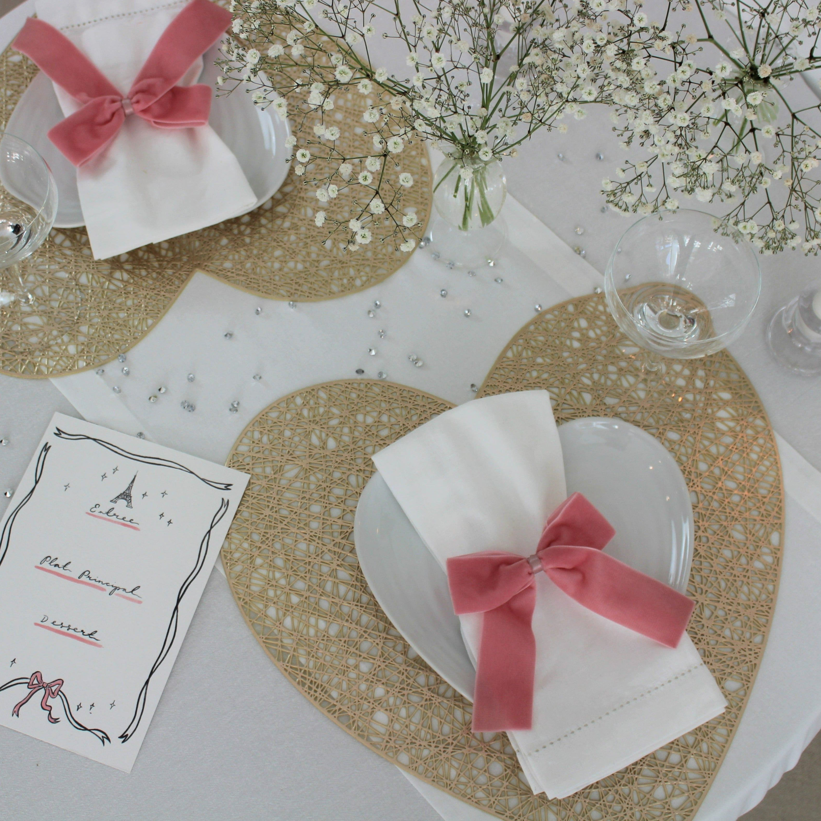 Set Of Two Heart Placemats Gold