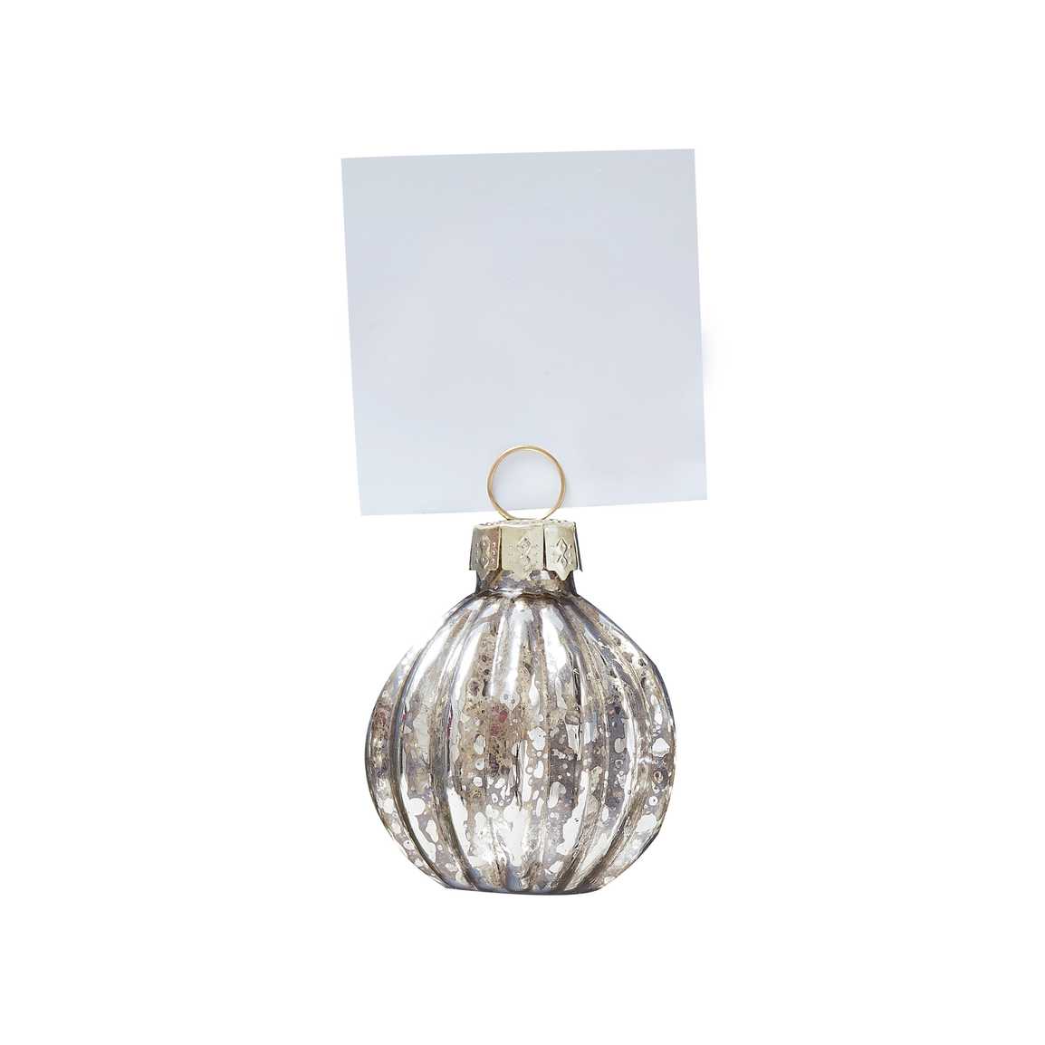 Silver Bauble Placecard Holders Set Of 6