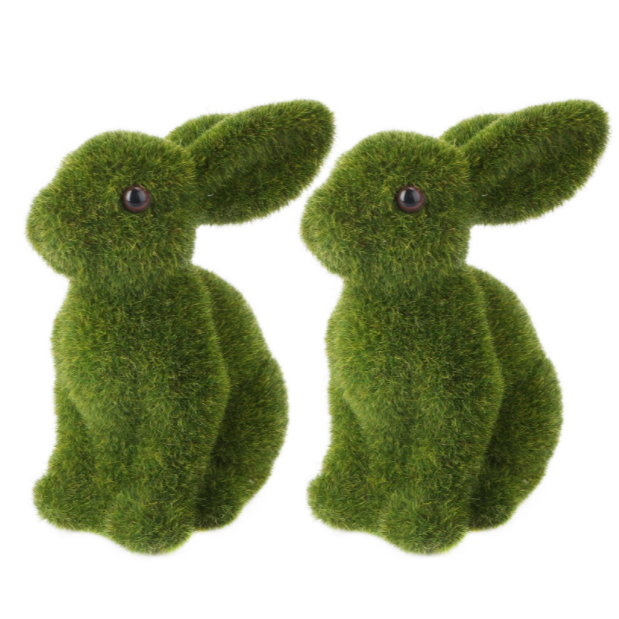 Small Grass Green Easter Bunnies set of two