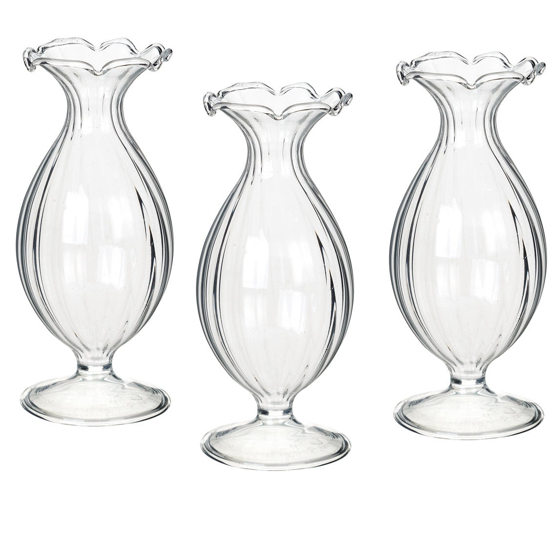 Small frill bud vase set of three