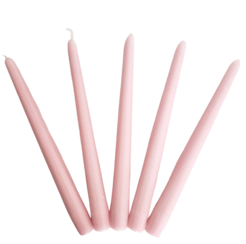 Light Pink Dinner Candle set of five